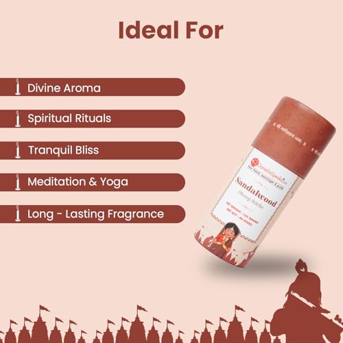 Image of GaneshaSpeaks Bambooless Dhoop Sticks with Sandalwood Fragrance | 40 Pieces | Handcrafted by Skilled Artisans | Eco-Friendly | Pure Aroma | Free Ceramic Stand