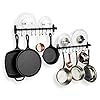 Wallniture Lyon Hanging Pot Rack for Kitchen Organization and Storage, Black Kitchen Utensil Holders with 20 S Hooks for Hanging Pots and Pans Set, 17" Coffee Mug Holder Wall Mount Set of 2