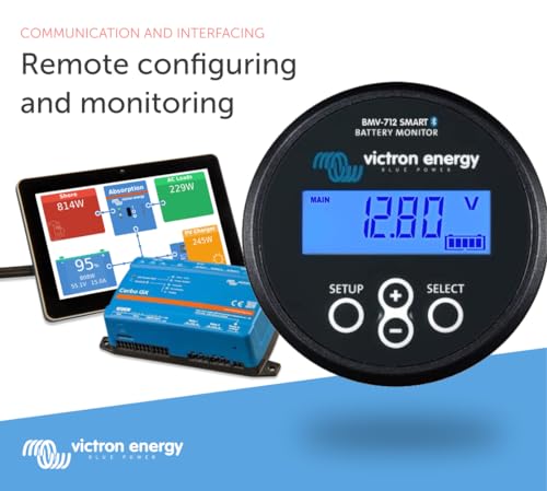 Image of Victron Energy BMV-712 Smart Battery Monitor with Shunt - 6.5-70 VDC | Display and Bluetooth - Black