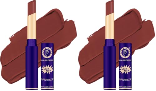 Image of Colors Queen Queen Lips Matte Lipstick | Long Lasting Lipstick Waterproof Highly Pigmented with Smooth Application | Smudge Proof Lipstick for Women (15 - Brown) (Pack of 2)