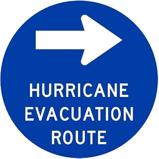 Vinyl Stickers - Bundle - Safety and Warning & Warehouse Signs Stickers - Hurricane Evacuation Route Sign 1-3 Pack (3.5" x 5")