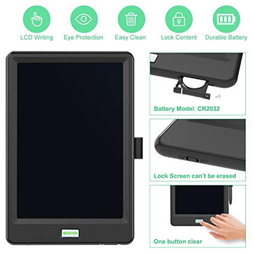 10 Inch LCD Writing Tablet, WOBEECO Electronic Drawing Tablet Kids Tablets Doodle Board Writing Pad for Kids and Adults at Home, School and Office with Lock Erase Button(Black) - Thumbnail 5