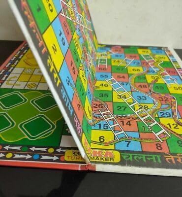 Image of ARYANSH Shoppe Ludo & Snake Ladder Game, 4 Player, 3+ Years, 12x12 Inch Board, Multicolor, Traditional Indian Games (1 Board Game)