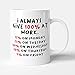 Tazza con scritta "I Always Give 100% At Work – divertente regalo di compleanno da stampa vittoriana