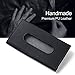 HZAZF Car Tissue Holder, Upgraded Version Hanging Tissue Holder in Car, Premium PU Leather Car Napkin Holder for Universal Auto, Easy Use (Black)