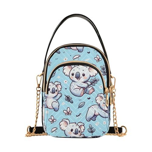 Seamless Pattern with Cartoon Koala Quilted Crossbody Bags for Women Girls Small Shoulder Handbags Sling Bag2