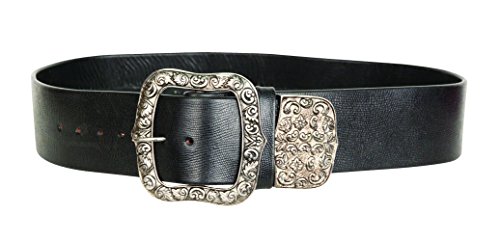 Museum Replicas Pirate King Belt Faux Snakeskin with Antiqued Nickel Buckle Wide Costume Accessory 48 Inch Long 3 Inch Wide for Cosplay LARP