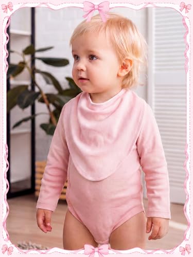Image of 4 Pcs Baby Bandana Bib Cute Baby Nursery Decor Cotton Newborn Infant Feeding Drool Bib for Drooling and Teething Girl Boy