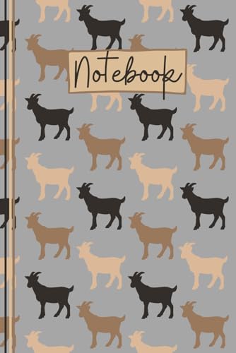 Goat Notebook: Cute Goat Lined Journal, The Perfect Novelty Goat Gift for Anyone Who Loves Goats or Farm Animals - Grey
