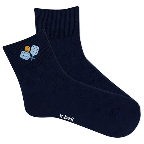 K.Bell Women's Pickleball Sport Anklet, Navy, Women's Shoe Size: 4-10