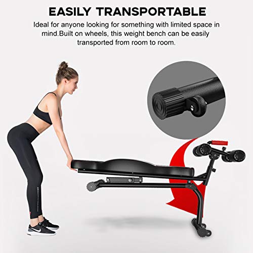 Yoleo Sit Up Bench, Adjustable Weight Bench, Full Body Workout Fitness Exercise Bench, Foldable Flat/Incline/Decline AB Bench for Home Gym