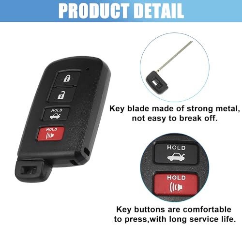 Boîtier clé Toyota usé ? Solution de remplacement 4 boutons HYQ14FBA 89904-0E120 - 4
