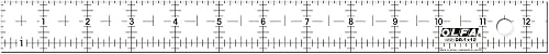 Olfa Frosted Acrylic Ruler, 1 Inch x 12 Inch Size