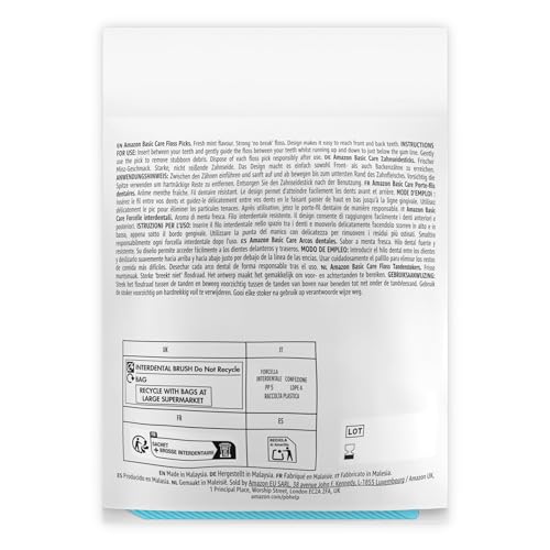 By Amazon Zahnstocher mit Zahnseide, 180 Stück (3 Packungen mit je 60 Stück), Minze – Bild 4
