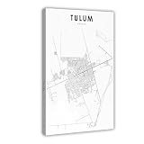 QOGDAF Tulum Mexico - Póster en lienzo para decoración de pared, pinturas para sala de estar, dormitorio, 40 x 60 cm