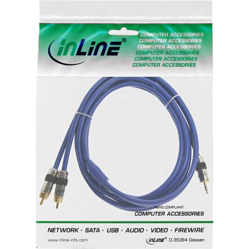 Câble audio double RCA mâle vers jack 3.5 mm mâle InLine 2m cordon hifi - 2