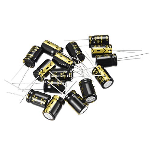uxcell Aluminum Radial Electrolytic Capacitor with 470uF 35V 105 Celsius Life 2000H 10 x 15 mm Black 15pcs
