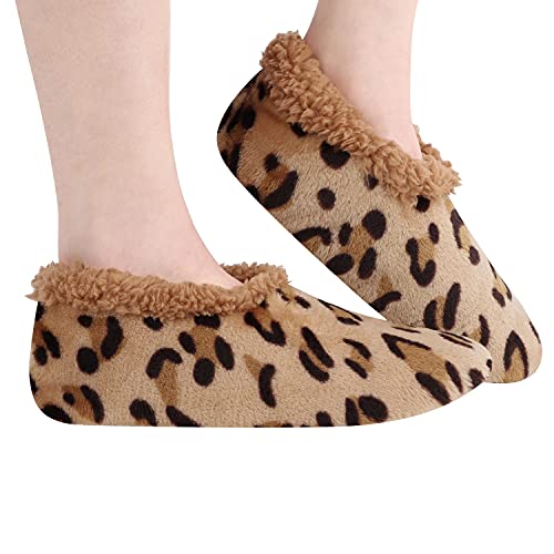 Snoozies Womens Slipper Socks - Fashion Prints - Leopard - Large #TOP3