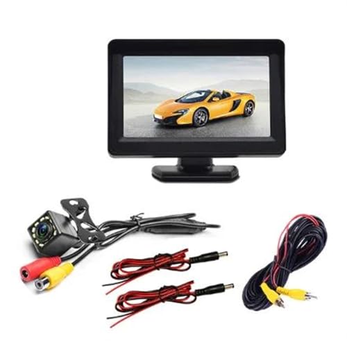 Cámara atrás inalámbrica 4,3 pulgadas para cámara de marcha atrás para Monitor de tablero, Monitor de pantalla LCD a Color, cámara de coche, accesorios para automóviles(B)