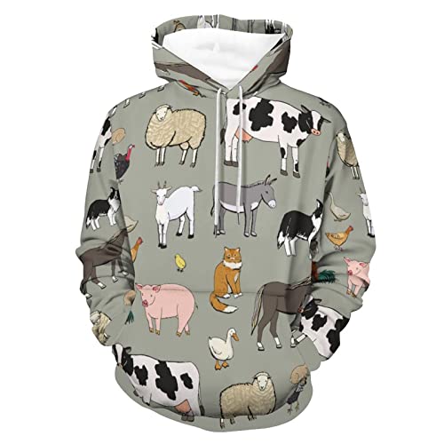 Sweatshirt à capuche vache fox goat UMENG pull chaud unisexe S
