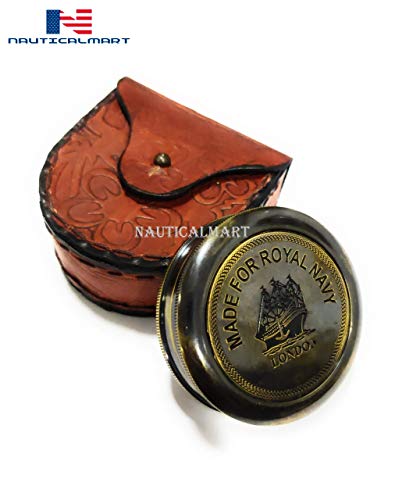 Brújula de Latón NauticalMart para Royal Navy con Estuche miniatura 2