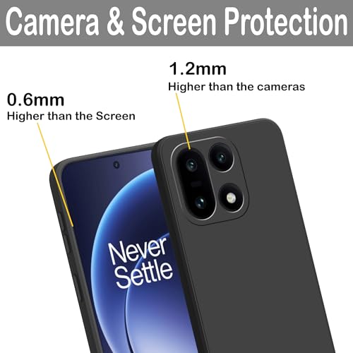 Image of amazon basics Back Cover for OnePlus 15 5G | Ultra Slim Soft Rubberised Case | Matte Silicone Flexible Mobile Case | Camera Protection - Black