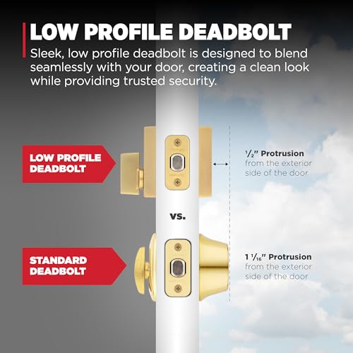 Image of Kwikset San Clemente Front Door Lock Handle and Deadbolt Set, Entry Handleset Exterior with Interior Reversible Lever, Satin Brass, Pick Resistant SmartKey Deadbolt Security, with Microban Protection
