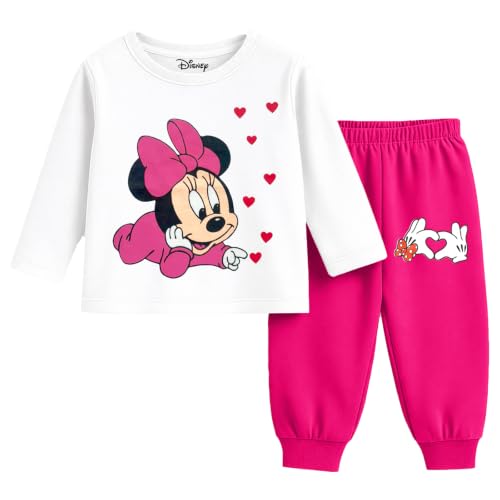 Image of Kuchipoo Disney Baby Girl Regular Fit Cotton T-Shirts and Pyjamas Set