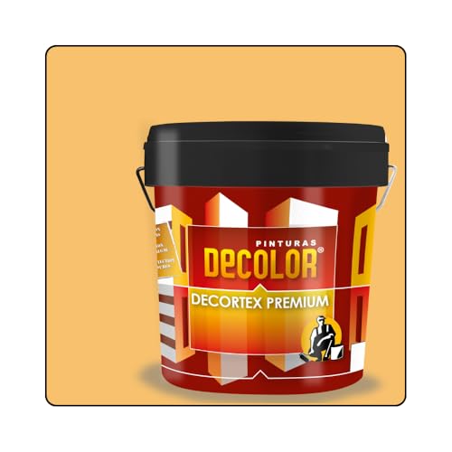 PINTURAS DECOLOR DECORTEX LISO PREMIUM - Pintura revestimiento impermeabilizante para fachadas. (4 litros). OCRE