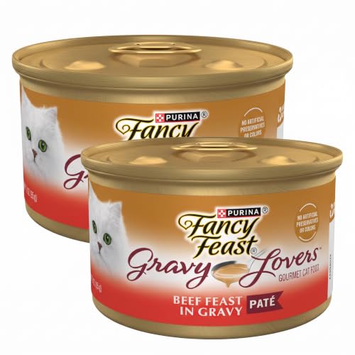 Fancy Feast Purina Gravy Lovers Beef Feast Pate in Wet Cat Food Gravy - 3 oz. Cans,(Pack of 48) - image 1