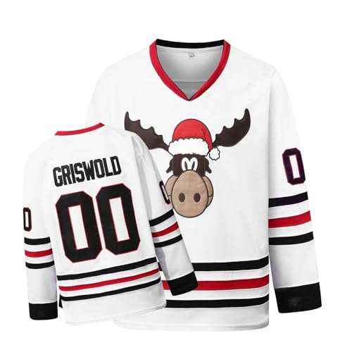 Griswold 00 Movie Christmas Hockey Jerseys Stitched Letters and Numbers S-XXXL White