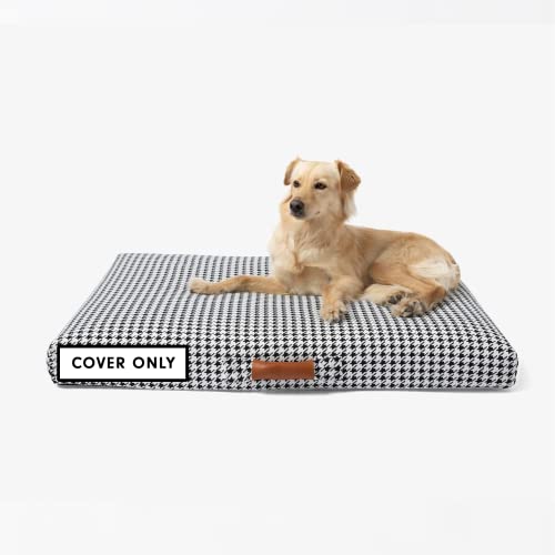 LAY LO Pets Dog Bed Cover, Washable & Durable Replacement, DIY Eco-Friendly, Houndstooth, Small, 24'x18'x3.5'