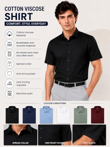 Image of Appel Touch Men's Cotton Blend Formal Shirt Half Sleeves