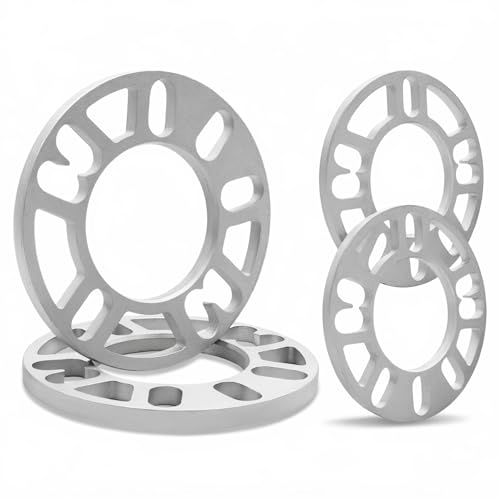 LUJIANI 4 Pack Universal Wheel Spacers 0.39(10mm) Die Cast Replacement Aluminum Spacer for 4 & 5 Lugs Wheels/Rims Fits 98 to 120mm Multiple Bolt Pattern 4x100 4x108 4x110 5x114.3 5x4.5 5x120