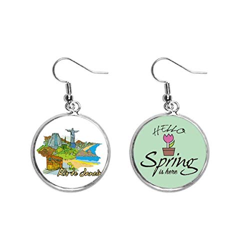 Pendientes de Brasil río de janeiro joyas pintadas a mano accesorios de primavera