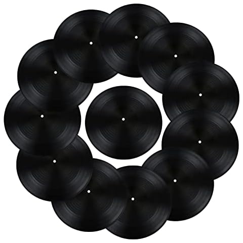 Haiabei 24 Pcs 12Inch Blank Records Vintage Fake Records Decorations Discs Hip Hop Rock 70s 80s 90s Retro Decor for Home Studio Room Wall Aesthetic Cover