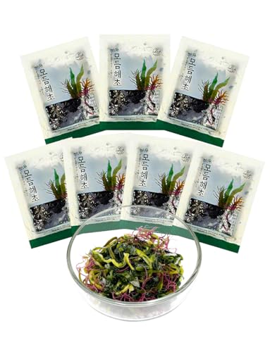 Nice Witch’s Korean Dried Seaweed Salad Mix – Assorted Seaweed Blend, Ready in Minutes, 7 Individual Packs (8g Each), Product of Korea Korean Wakame Salad Kit 모듬 해초