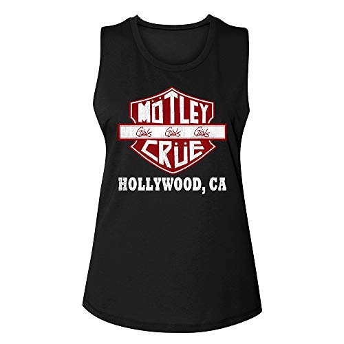 Motley Crue 1981 Heavy Metal Rock Band Crue Sign Black Ladies Muscle Tank Top