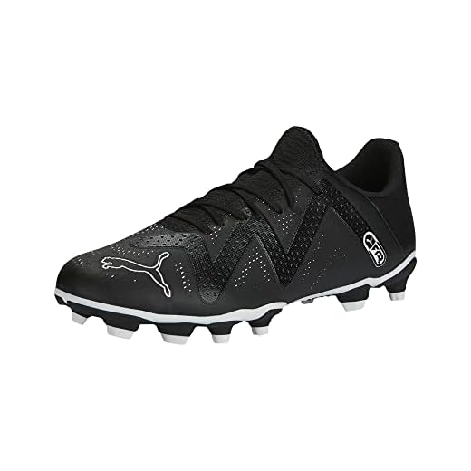 PUMA Men's Future Play Firm Artificial Ground Sneaker, Black White, 8.5