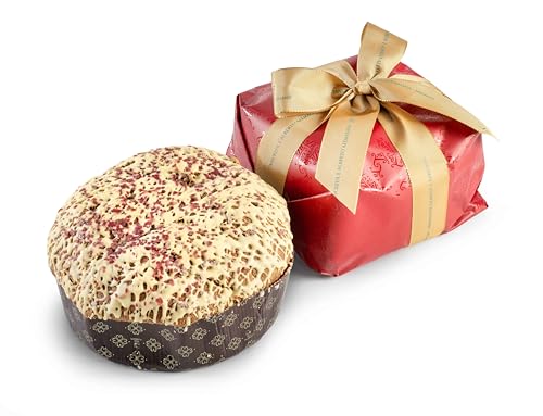 T'a Milano Panettone artigianale con lamponi e crema di pistacchio, ricoperto di cioccolato bianco - 750 g