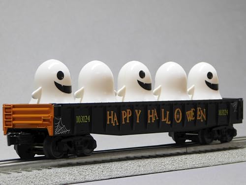 M.T.H. Electric Trains MTH RAILKING Halloween Gondola CAR with Flickering Lighted Ghosts 30-72245