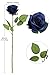 LVEFIT Artificial Rose Flower Artificial Flowers Flower with Long Stem Silk Roses Bouquet for Wedding Bridal Shower Party Home Decoration (Navy Blue, 12 Pcs)