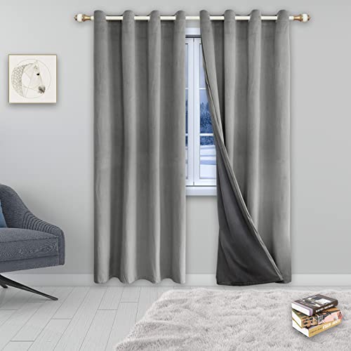 Paquete de 2 cortinas opacas de 400 x 190 cm, fácil de instalar, máxima protección para dormitorio y sala de estar, reducción de ruido, ahorro de energía, mejora de la privacidad