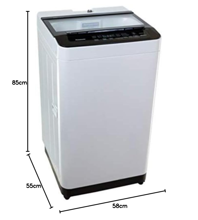 Panasonic NA-F65L9HRB Washing Machine with dimensions labeled