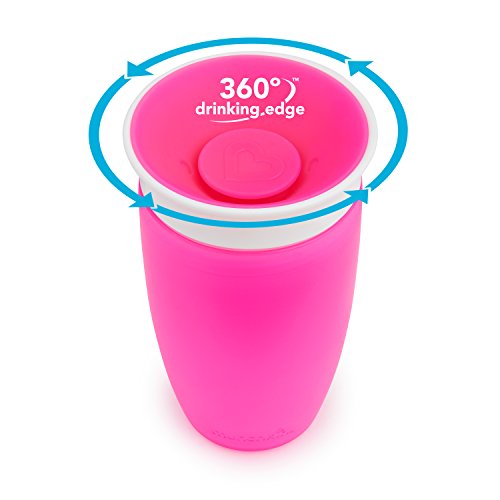 Munchkin® Miracle® 360 Spill Proof Sippy Cups, 24 and 10 Ounce, 2 Pack, Pink – Toddler and Adult Set - image 5