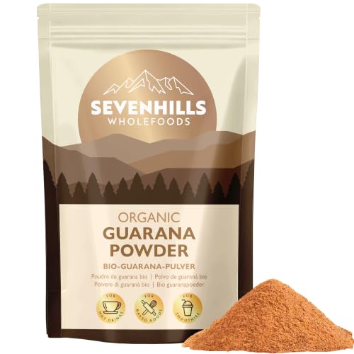Sevenhills Wholefoods Bio-Guarana-Pulver 200 g | Hoher Koffeingehalt | 100% rein und natürlich | aus Brasilien | Energie auf Pflanzenbasis