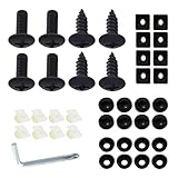 winterrock 8PCS License Plate Screws Kit, M6 Stainless Steel License Plate Screws, Anti-Rust Anti-Theft Mounting Screws, Licenses Frame Replacement, for Securing Front and Rear Frame (Black)