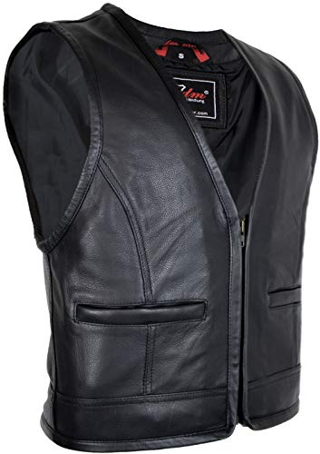 Biker Chaleco de piel con cremallera negro negro 2XL Cover