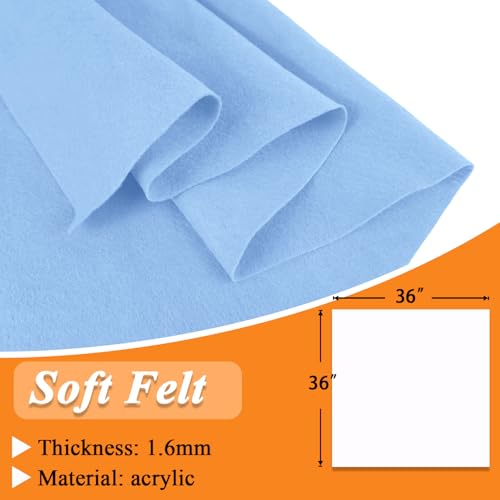 Image of IONTACH 36 inch X 36 inch Soft Felt Fabric 1.6mm Thick (Light Blue)