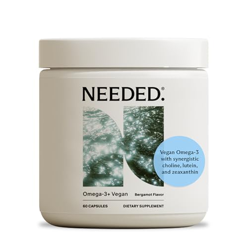 Image of Needed. Prenatal Omega-3, 1000mg DHA, 1000mg EPA, 30-Day Supply | High Potency Dose of Sustainably Sourced Bergamot Flavor, Encased in a Gelatin-Free, Plant-Based Softgel Shell